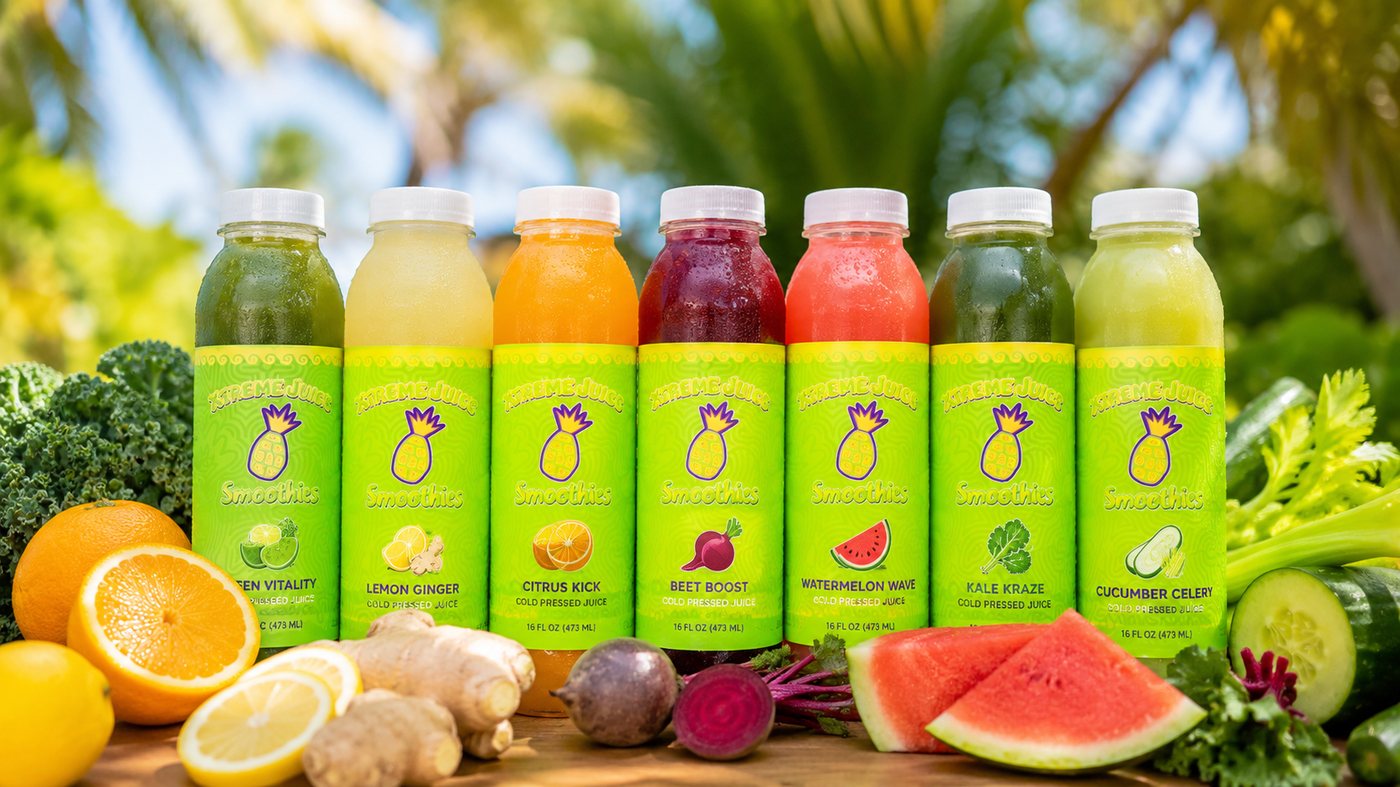 Cold-pressed juice lineup